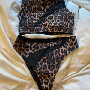 Leopard Print Women's pole dancer Set